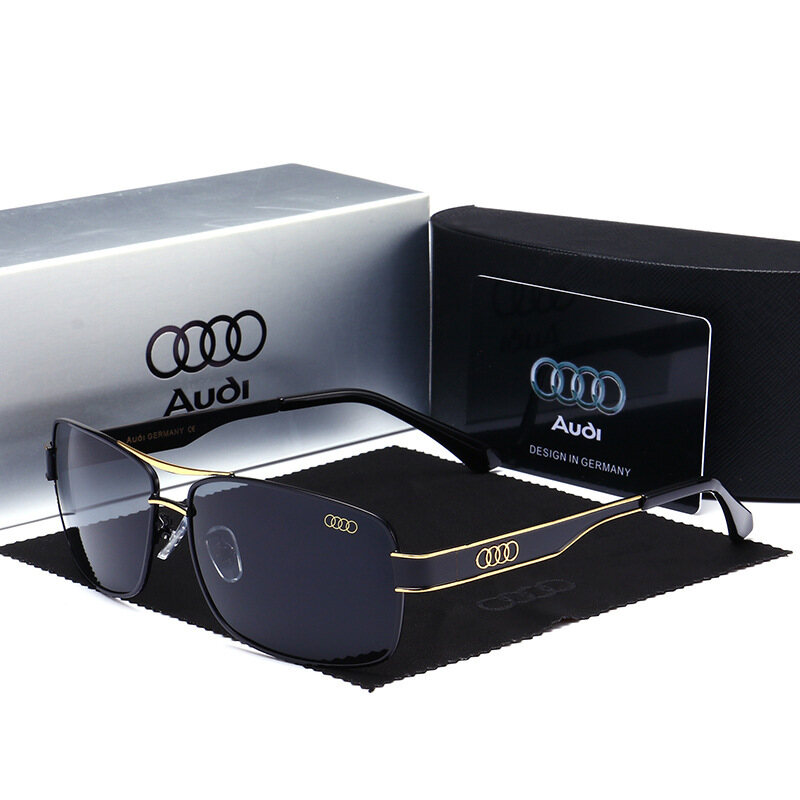 Sunglasses Men's Metal Square Sunglasses Audi Polarized Driving Glasses Men's Sunglasses Metal Sunlight Glasses
