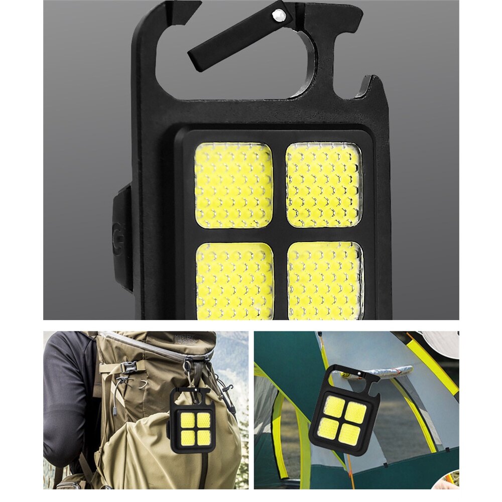 Flashlight Usb Rechargeable Torch Light Keychain Led Working Lamp Highlight Cob Light Outdoor Camping Lighting Light