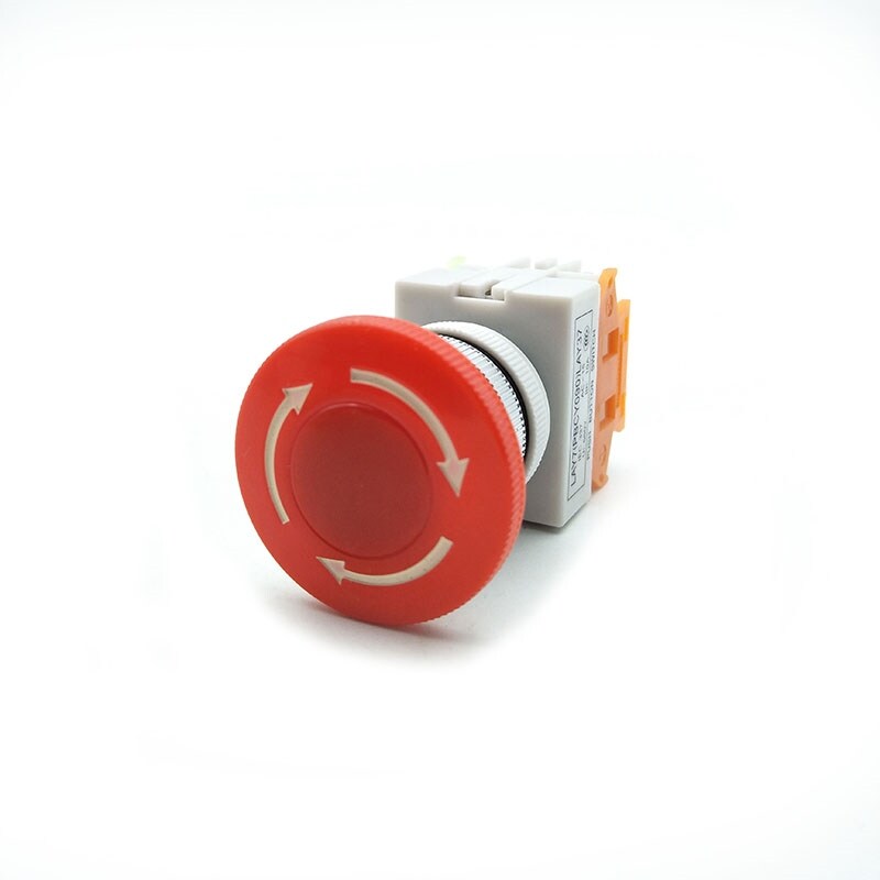 1NO 1NC Self-locking Mushroom Cap Emergency Stop Push Button Switch 10A 660V 22mm Mount hole Rotate reset machine switch