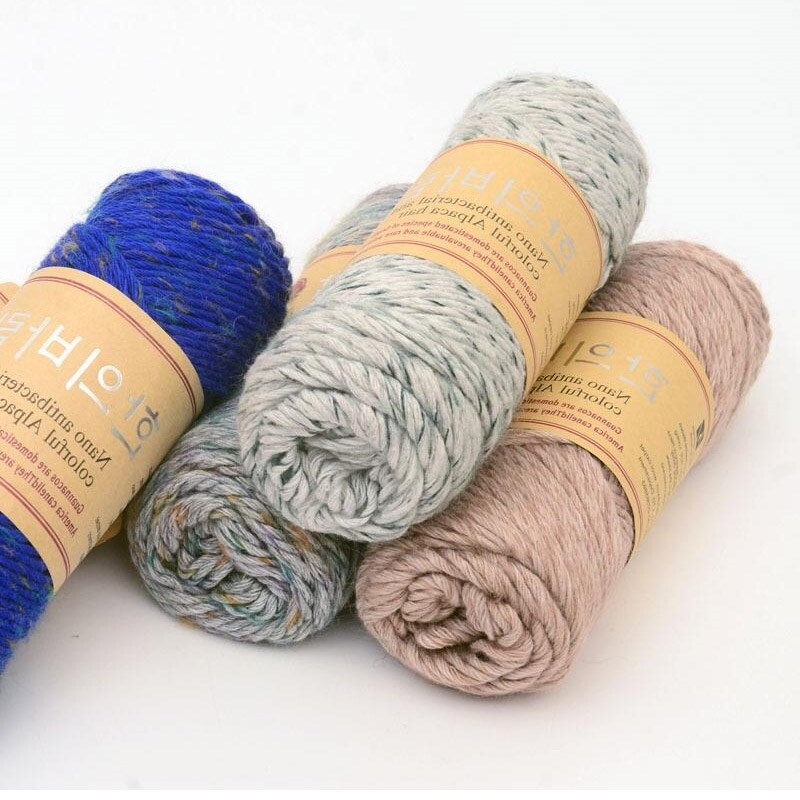 ﹍ 100g 140m Korean Style Alpaca Wool Yarn Thick Rod Thread Coarse Scarf Coat Natural Mink Cashmere Hand Knitting