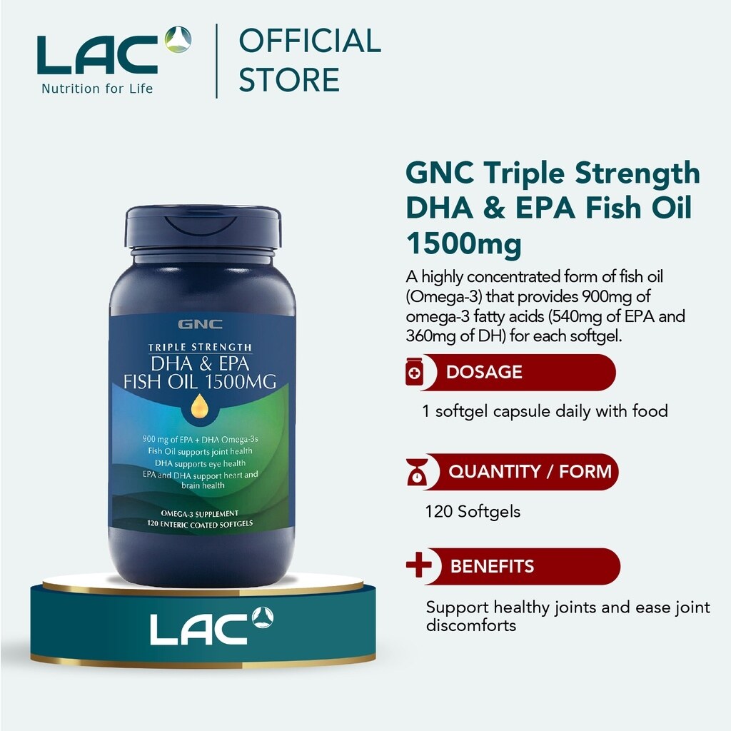 NEW GNC Triple Strength DHA EPA Fish Oil Enteric Coated Softgels