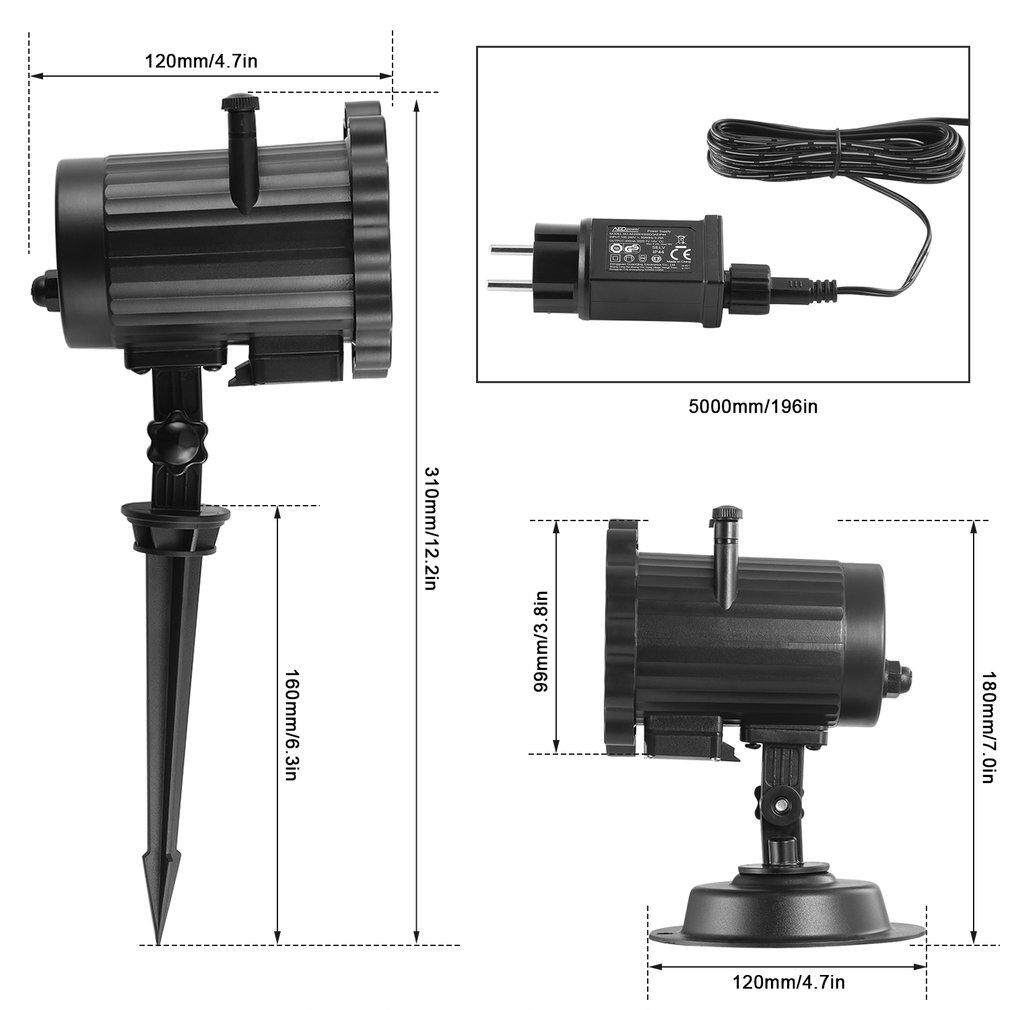 UINN Chống Nước Ngoài Trời RC LED Cảnh Quan Máy Chiếu Đèn 16 Trượt cho Trang Trí Tiệc