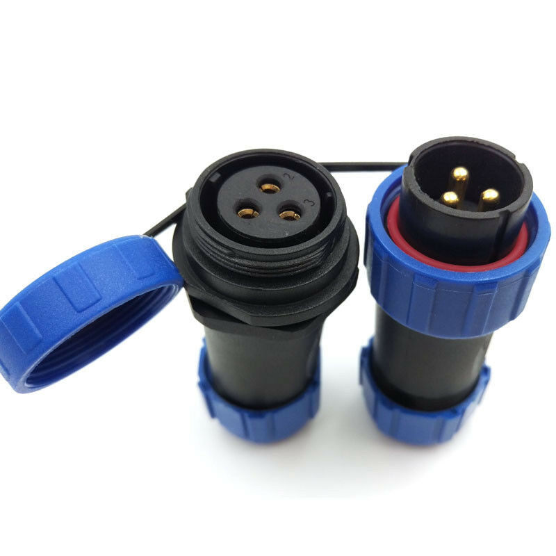 SP21 3Pin Pair Panel Mount Waterproof Connector Plug Socket Wire Connectors 30A