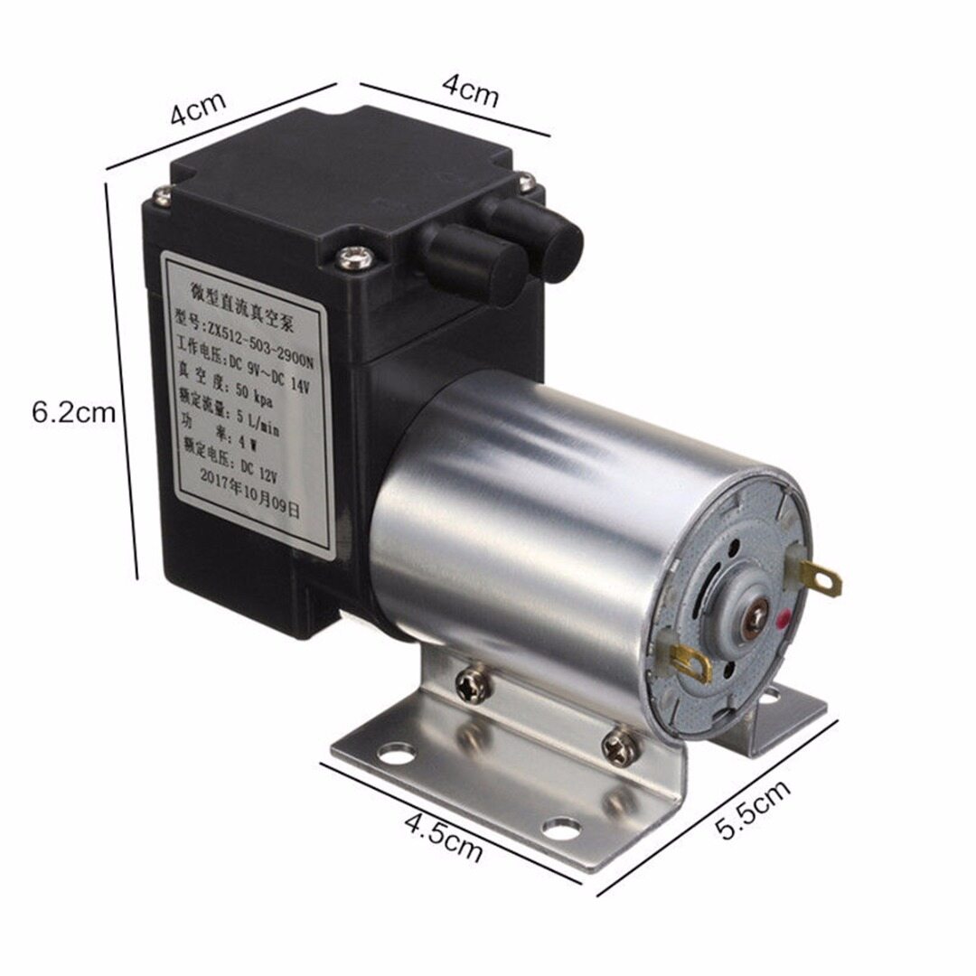 BOKALI 1PCS New DC 12V Electric Mini Vacuum Air Pump Negative Pressure Suction 5L/min 80kpa