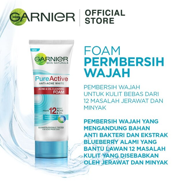 garnier pure active anti acne foam ingredients