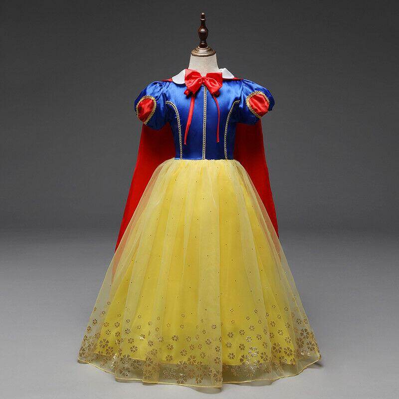 Kingstar Kids Girl Snow White Princess Fancy Fairy Dress Cosplay Party Prom Costume Cape