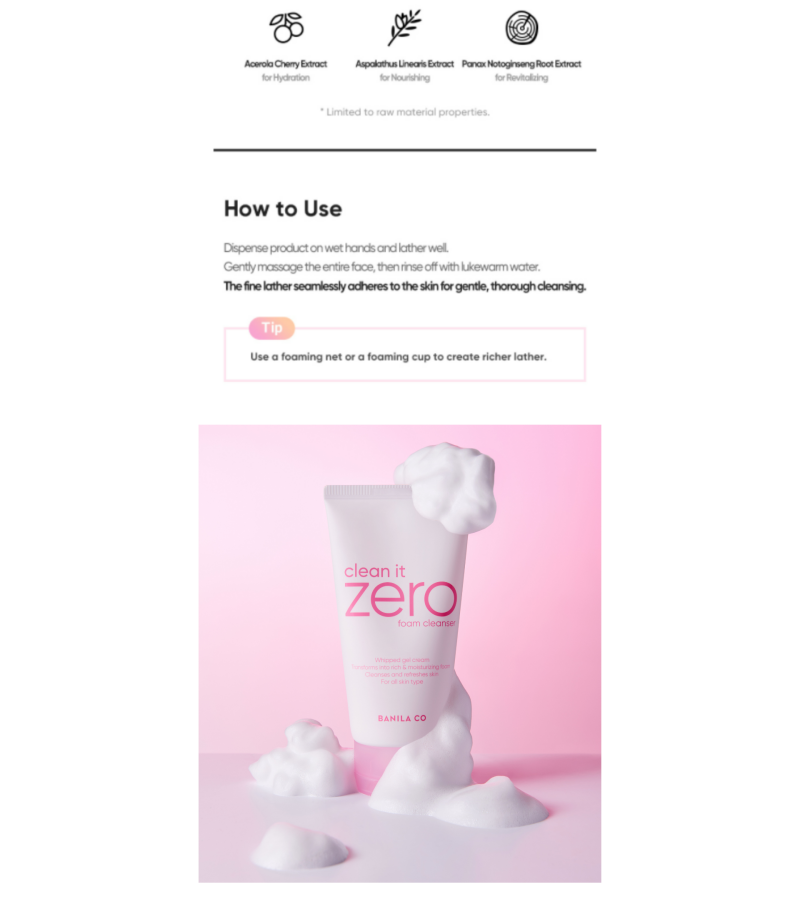 [100% Original] Sữa Rửa Mặt BANILA CO Clean it Zero Foam Cleanser 8ml | 30ml | 150ml