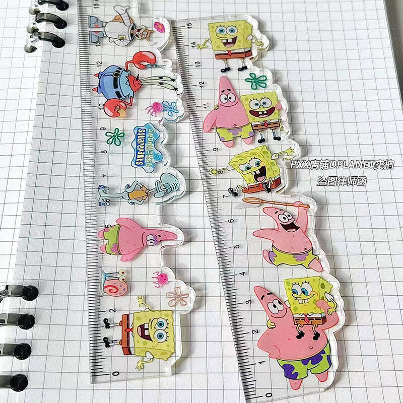 2pcs-phim hoạt hình dễ thương speng Bobs skwarepants thước đo thước kẻ vẽ