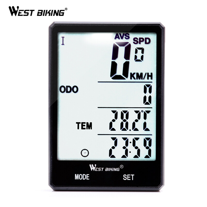 West Biking Bicycle Computer Wired Wireless Cycling Speedmeter 2.8 inch Large Screen Waterproof Bicycle Computer MTB Road Bike Odometer Stopwatch