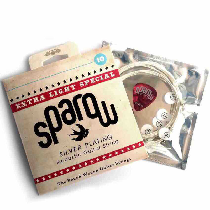 1 Set 6pcs Sparow Acoustic Guitar White String (Durable Quality) Malaysia