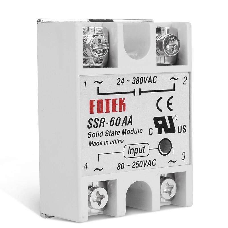 10a 25a 40a 60a ac-ac single phase solid state relay ac ssr ssr-10aa ssr-25aa ssr-40aa ssr-60aa 80-250vac 220v to 24-380v ac