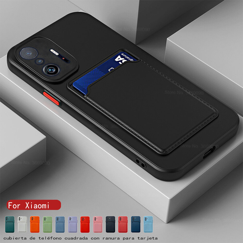 For Xiaomi 11T Pro 2023 Original Card Bag Candy Color Phone Case For Xiaomi 11T Pro 6.67inch Luxury Card Holder Wallet Case For Mi 11 mi11t pro Liquid Silicone Cover With Card Holder Bag Cover