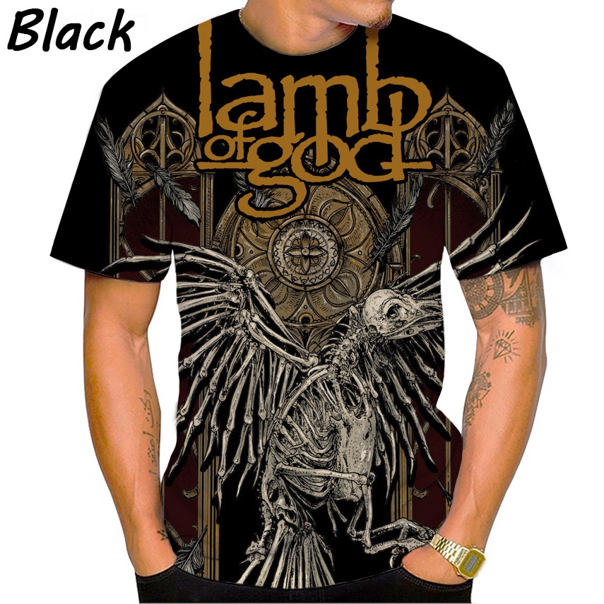 New 2023 Summer New Rock Band Lamb of God 3d Printed Fashion Casual T-shirt Short Sleeve Fun Trend Short Sleeve Top T-shirt fashion T-shirt