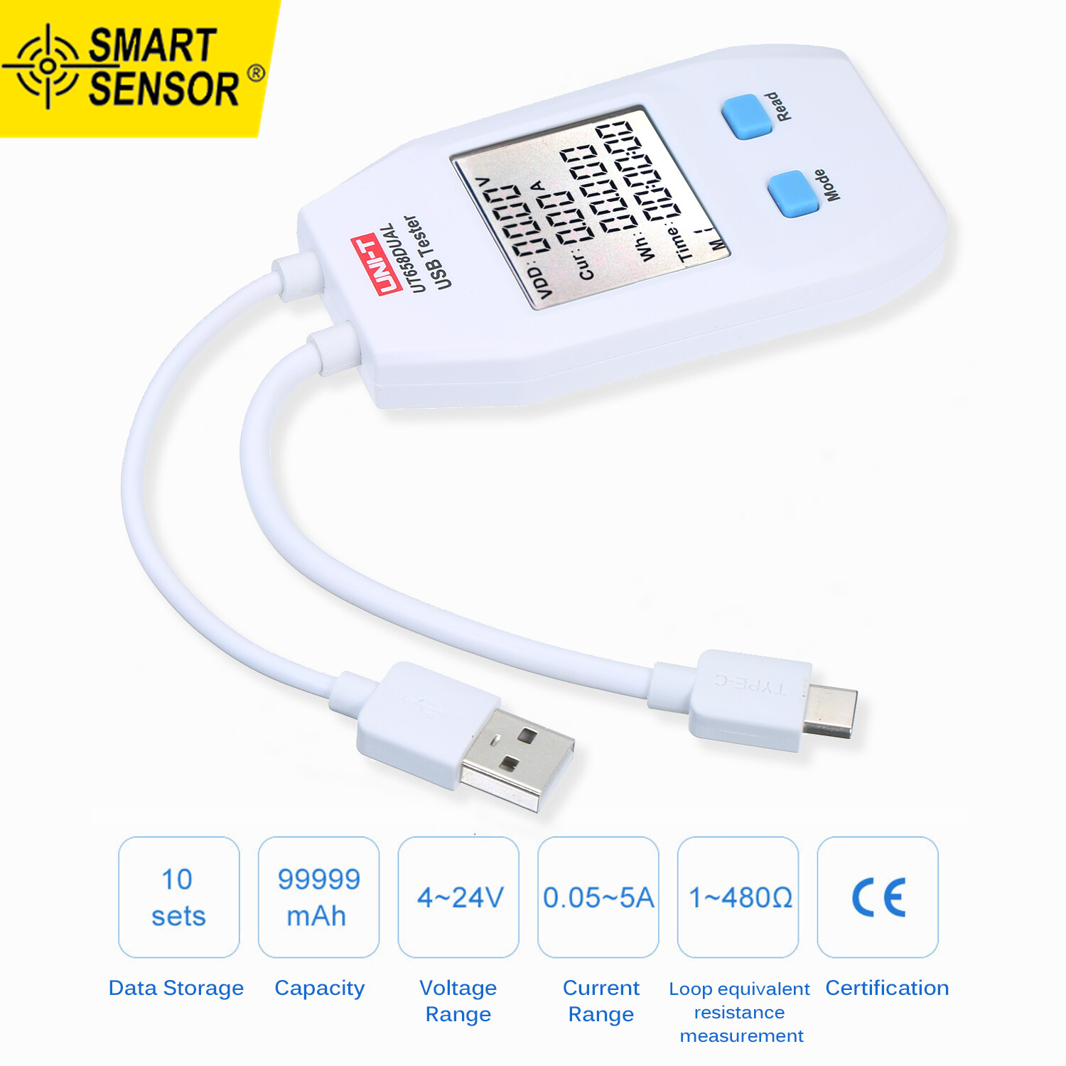 USB Power Meter LCD USB Tester Detector Voltmeter Ammeter Digital Power Capacity Tester