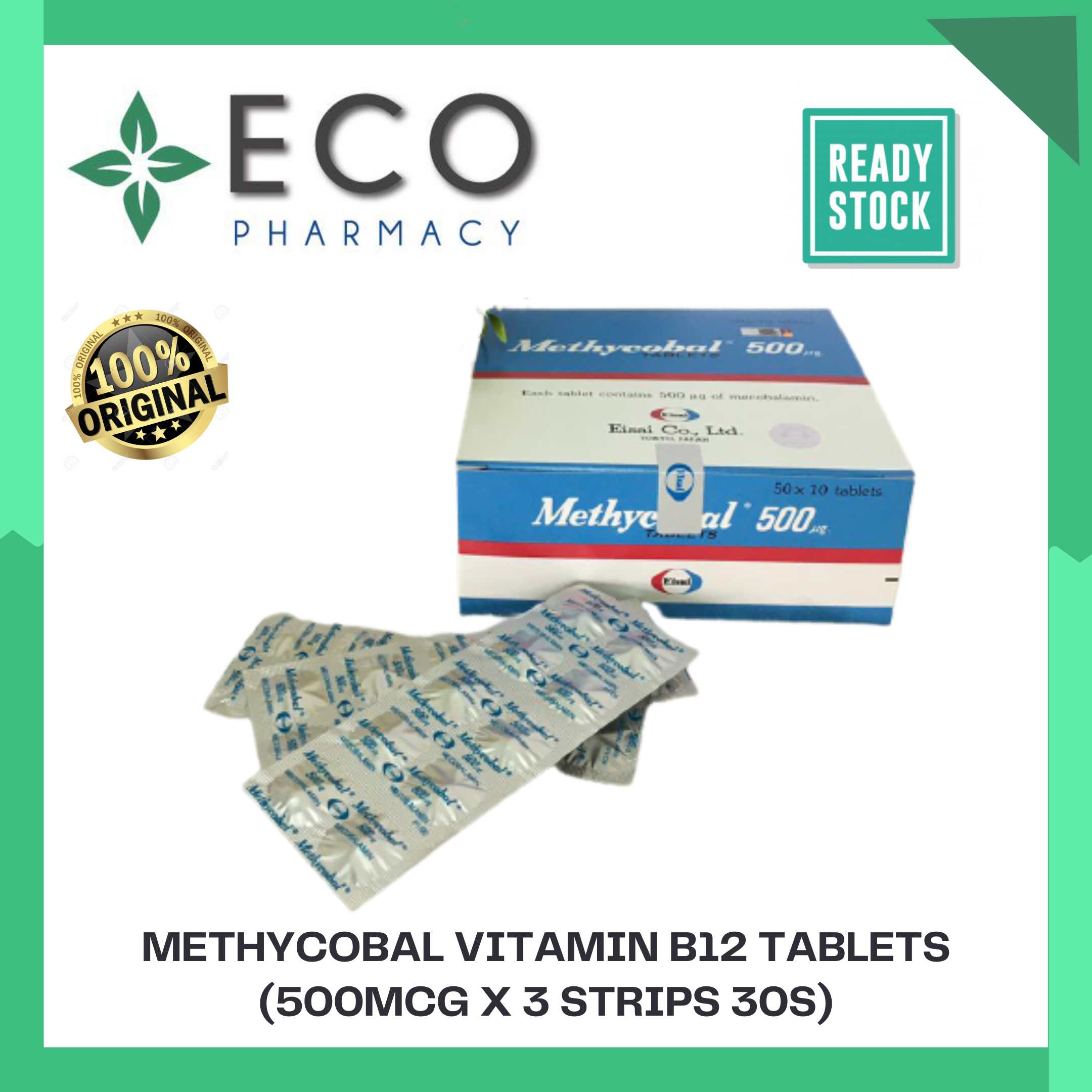 Methycobal Vitamin B12 Tablets Mecobalamin 500mcg 30's (10's x 3