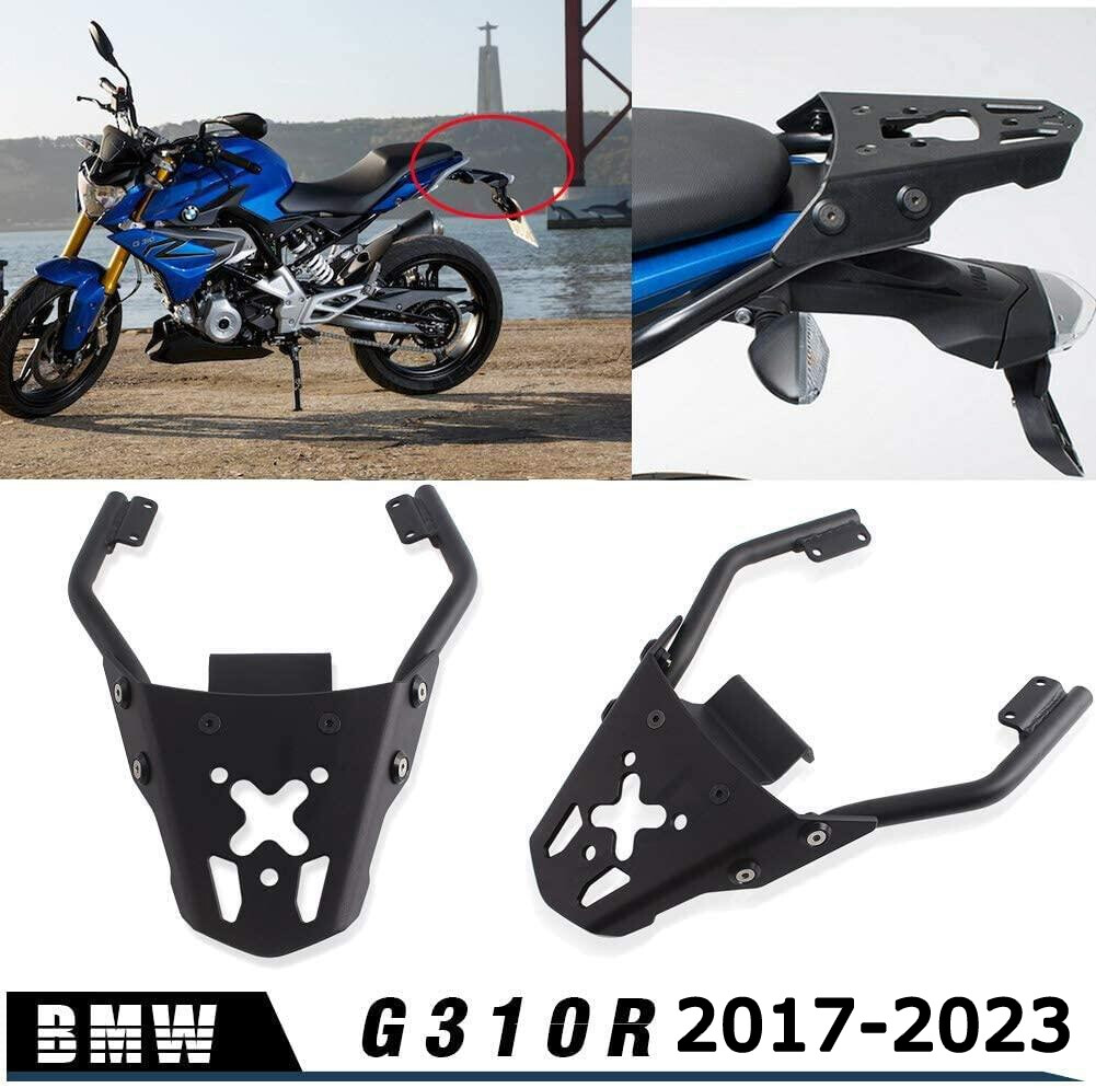 Allotmark Motorcycle Black Rear Luggage Rack Extended Carrier Top Mount ...