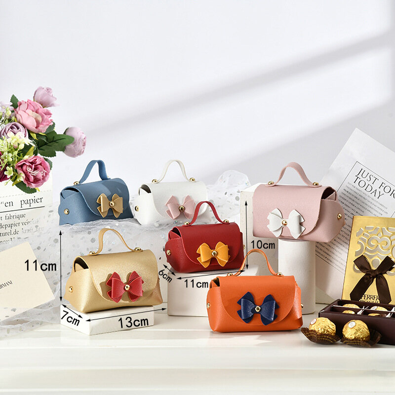 NALLCHEER Portable candy box Creative Candy Box Wedding Gift Leather Handbag