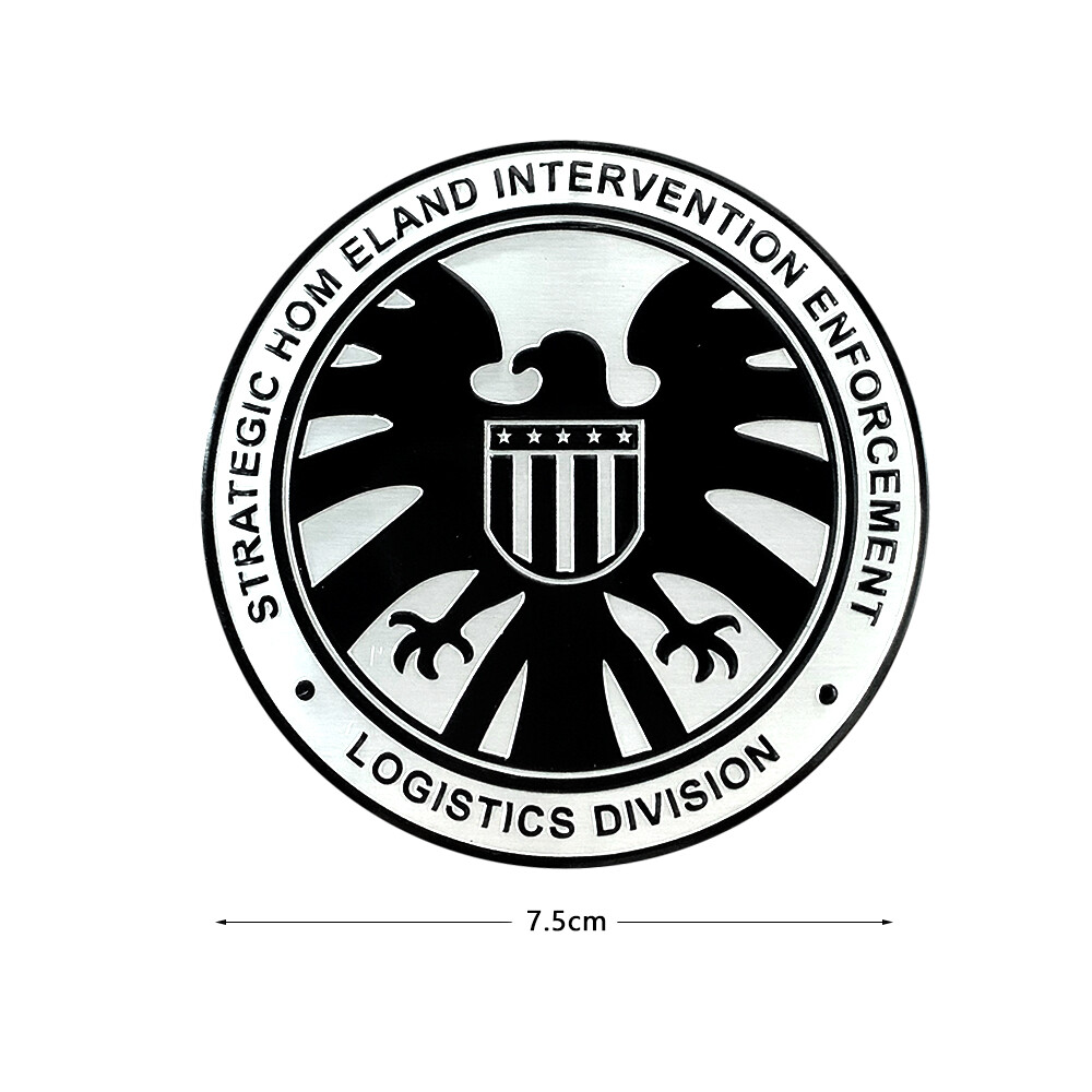 S.H.I.E.L.D. Zinc Alloy Car Sticker Aluminum Sticker Resident Evil Metal Car Sticker Personalized Modification Badge Sticker Decorative Tail Standard Fuel Tank Cap Sticker