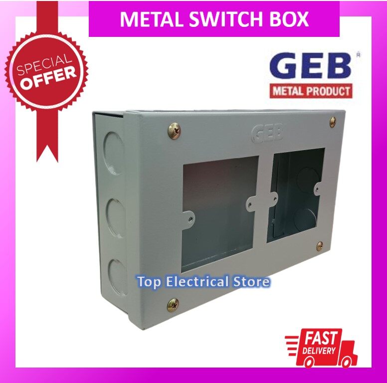 GEB SWITCH METAL BOX 2S ELECTRICAL CLAD BOARD KOTAK SUIS ELEKTRIK BESI ...