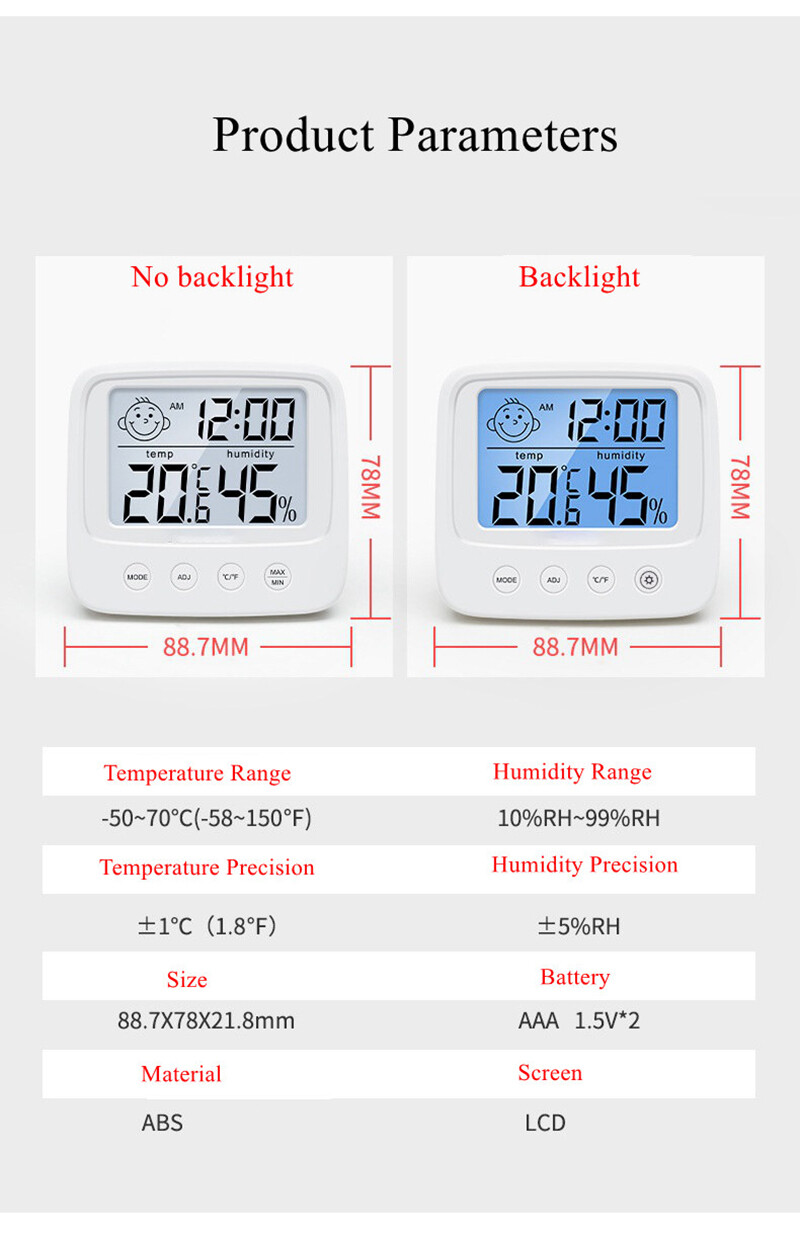 [Hàng Có Sẵn] Máy Đo Độ Ẩm Nhiệt Độ Kỹ Thuật Số KIPRUN, Nhiệt Kế Điện Tử LCD Trong Nhà Có Đèn Nền Máy Đo Độ Ẩm Máy Đo Độ Ẩm Cảm Biến Nhiệt Kế Máy Đo Độ Ẩm Thiết Kế Mặt Cười Có Lỗ Treo