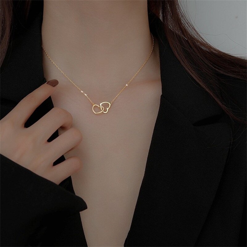 Jewelry Fashion Full Diamonds H Dainty Initial Necklace Gold Silver Color Letter Pendant Necklace for Women Simple Clavicle Chain Jewelry Gift