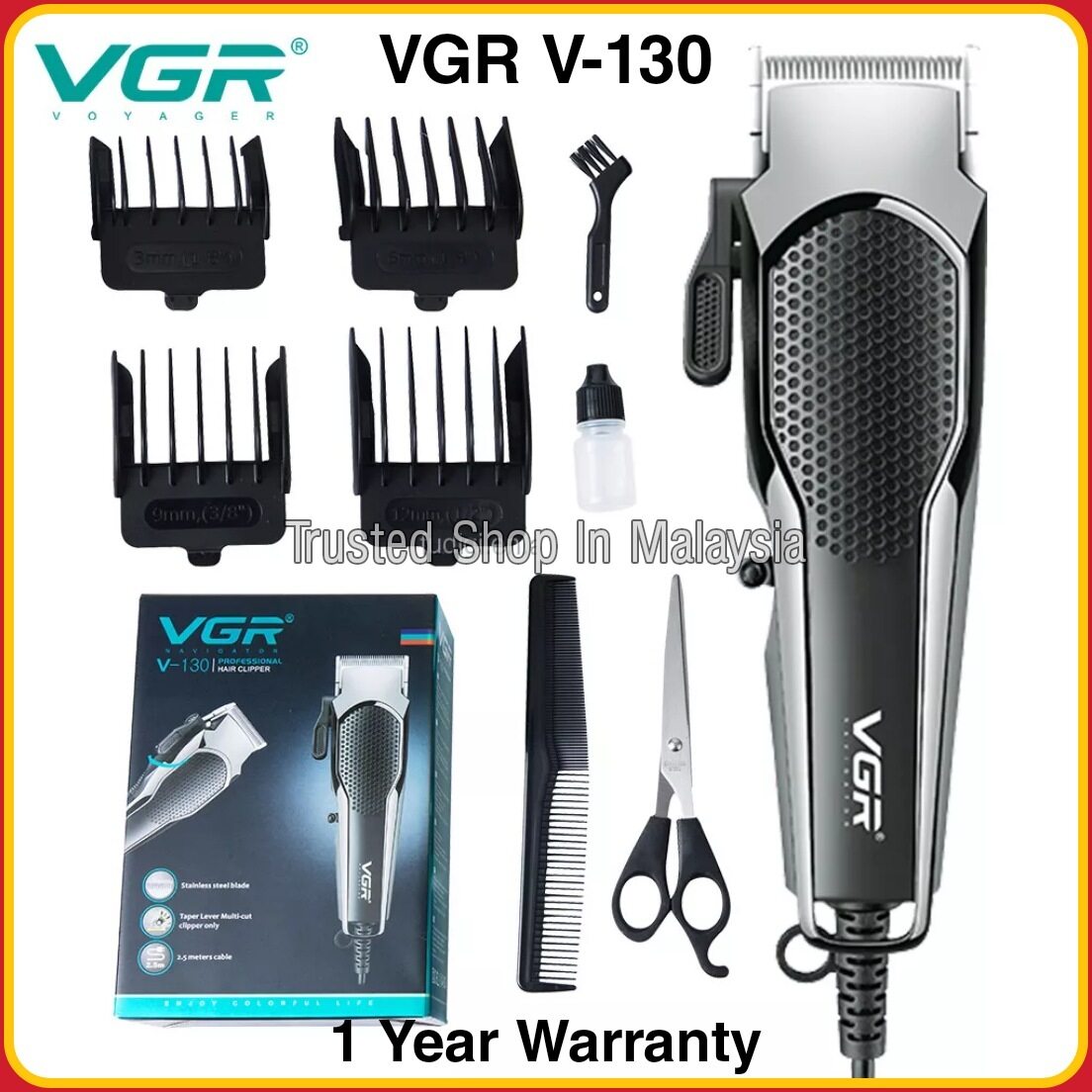 VGR Original V-130 elektrisk trådtrimmer Clipper Hårklippare Gunting Potong Rambut Mesin_voghion.com