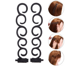 2 Cái/bộ Lady Pháp Tóc Bện Tool Ma Thuật Tóc Xoắn Styling Clip Braider Lăn Bun Maker DIY Tóc Ban Nhạc Phụ Kiện