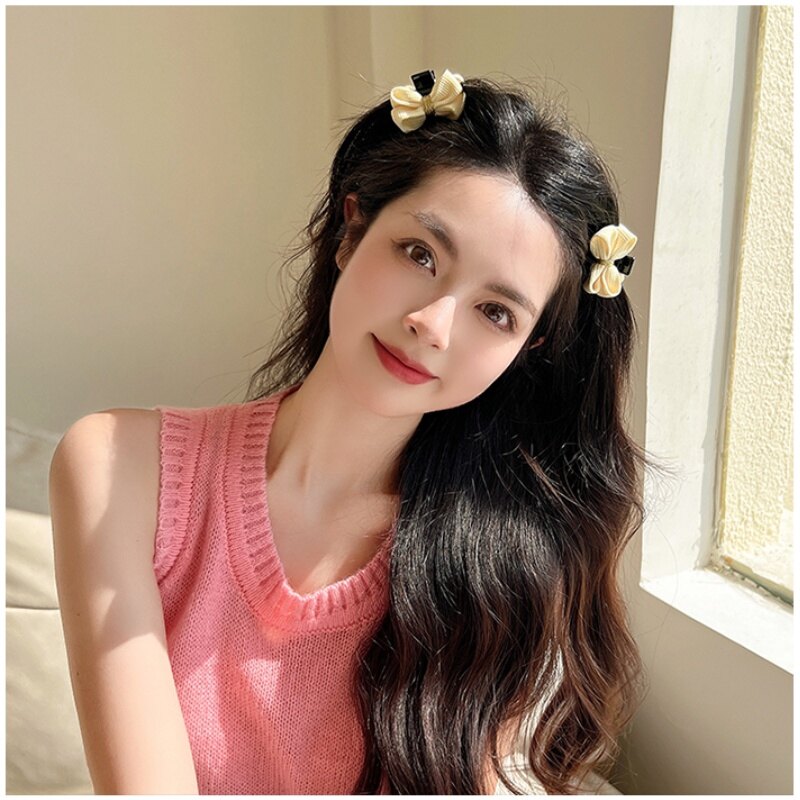 New cute small double-sided bow hairpin