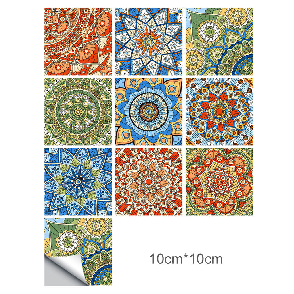 Wall Tile Flower Wall Sticker Mural Tile Decal Waterproof Self-Adhesive Tile Sticker