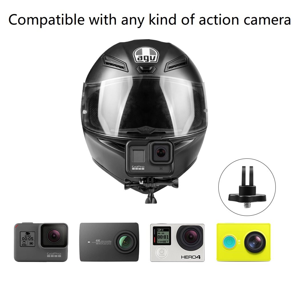 Taisioner Adjustable Helmet Mount Kit Compatible with GoPro HERO AKASO Curved /& Flat Adhesive kit Improve Combination for Polaroid//SONY//AKASO Action Camera Accessories