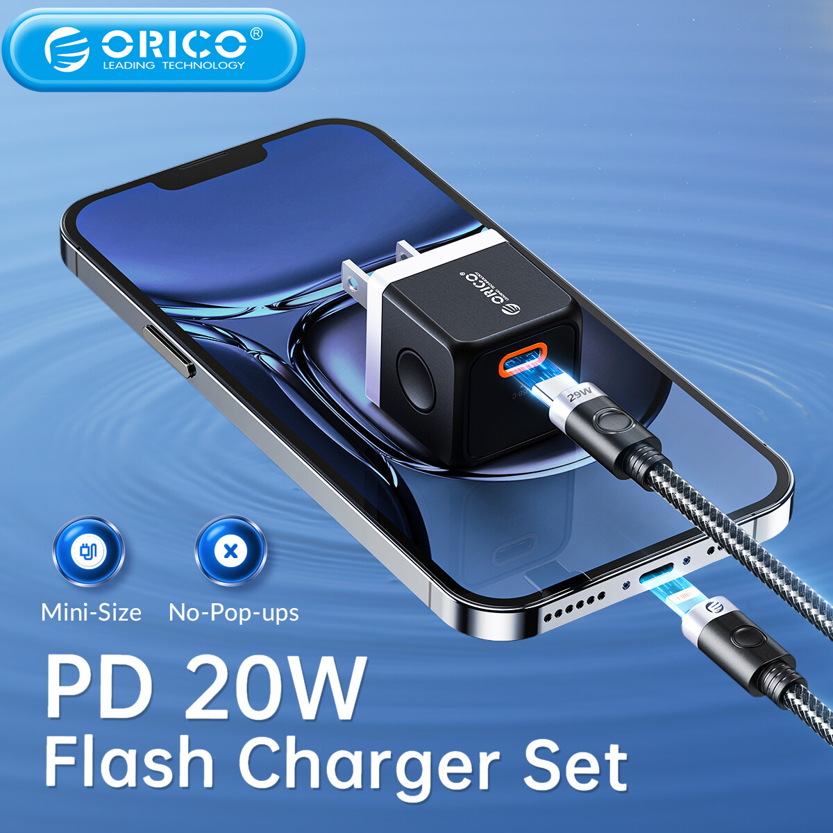 Orico pd 30w charging set usb c cable fast charger 2.4a quick charge wire for iphone ipad type-c set