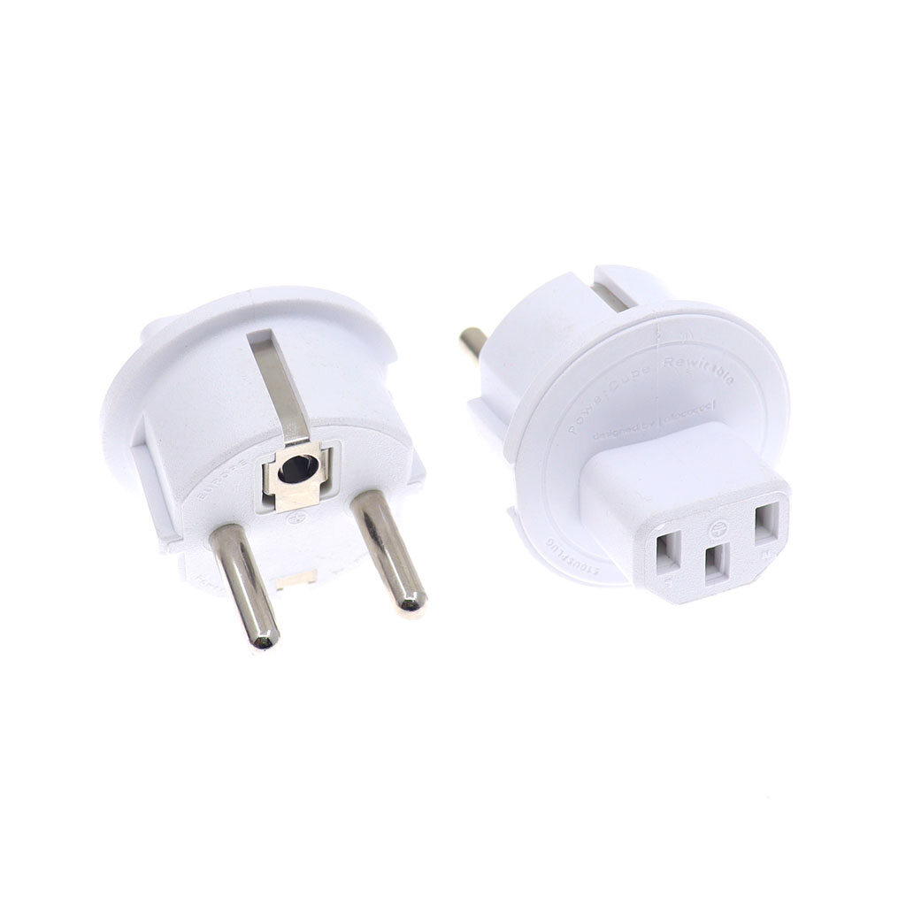 EU CEE77 Power Cable Plug Adapter European Plug to IEC320 C13 Adapter Plug for C14 Interface, Schuko Plug to Desktop Adapter Converter