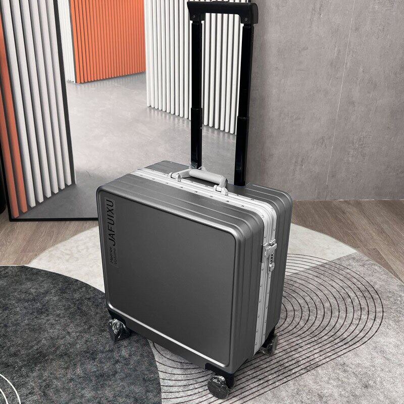 18 inch small suitcase with wheels universal wheel trolley case Aluminum frame Cabin Rolling