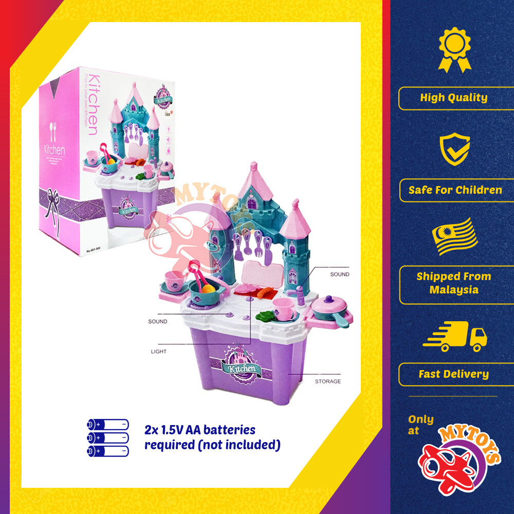 Kids Kitchen Appliances Set Battery Operated Sounds Girls ...