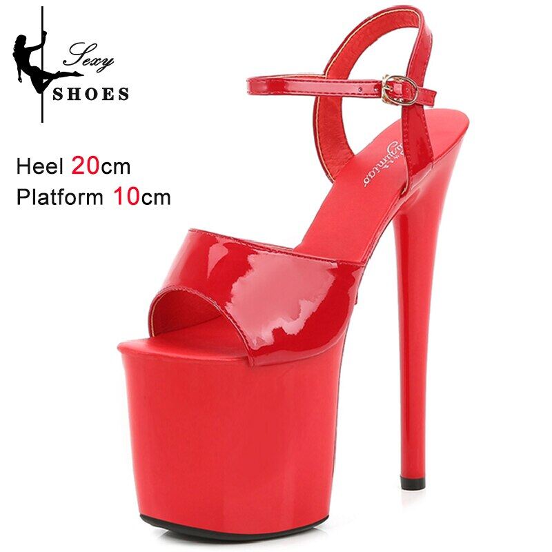 Women Show Sandals 20 CM High Heels Platform Color Sandals Girls 8Inch Super High Heels Shoe For Party Club Stripper