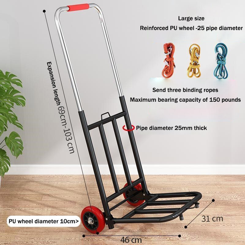Hand pull, folding, portable luggage, shopping, grocery shopping, pulling goods, load king, small pull, small cart, home discount model practical