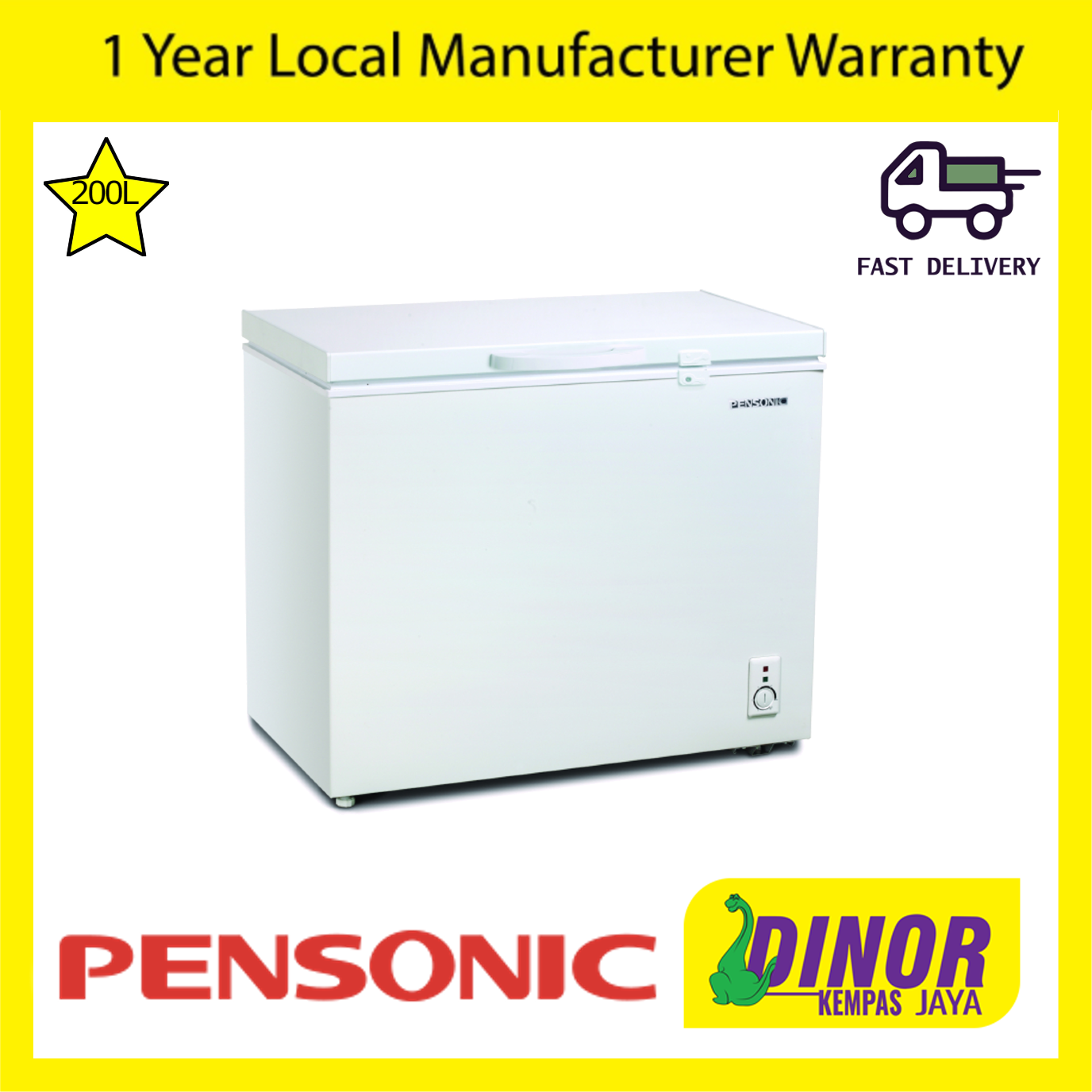 pensonic freezer 200l