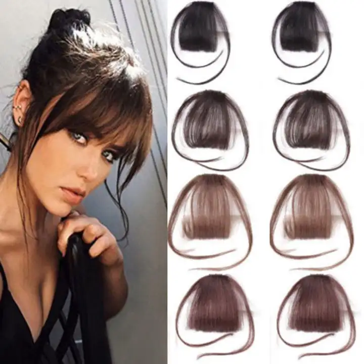 1 Two Side Bangs Thin Invisible For Women Hair Extension