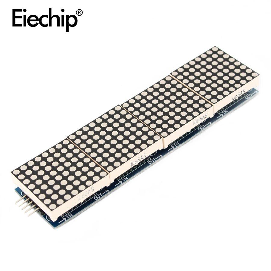 1 PCS MAX7219 LED Display Dot Matrix Module Microcontroller 4 In One Display with 5P Line 4 in 1 TV LED Display Panel Red Green