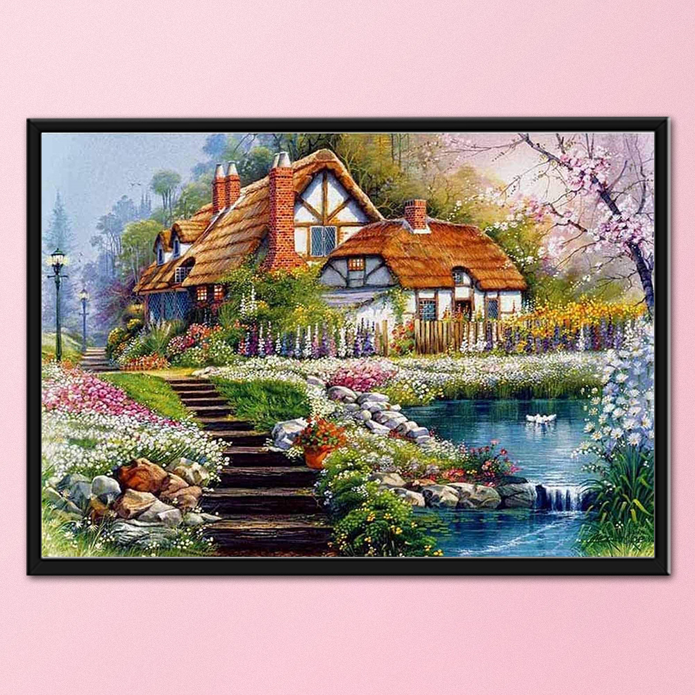 Cross Stitch Kits 11CT Stamped DIY Cabin Full Embroider Needlework