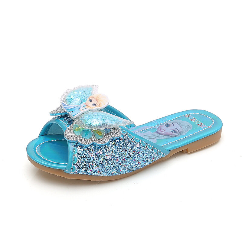[Ready Stock] 2021 New Girls Slippers Princess Aisha Butterfly Wings Girls Sandals 3-13 Years Old Girls Princess Slippers