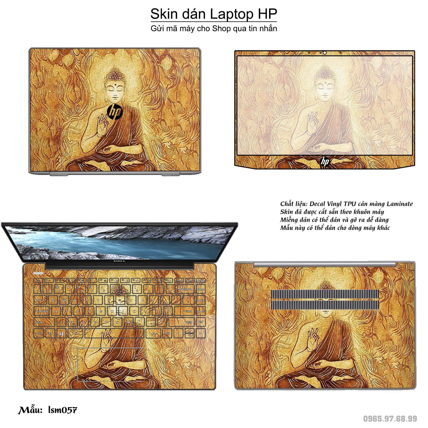 Decal Skin dán Laptop HP mẫu Đức Phật (inbox mã máy cho shop)
