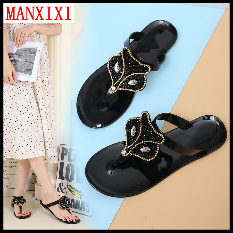 MANXIXI Fashion Women Flip Flop Bohemian Style Beautiful Fox Sexy Jelly Flat Slippers