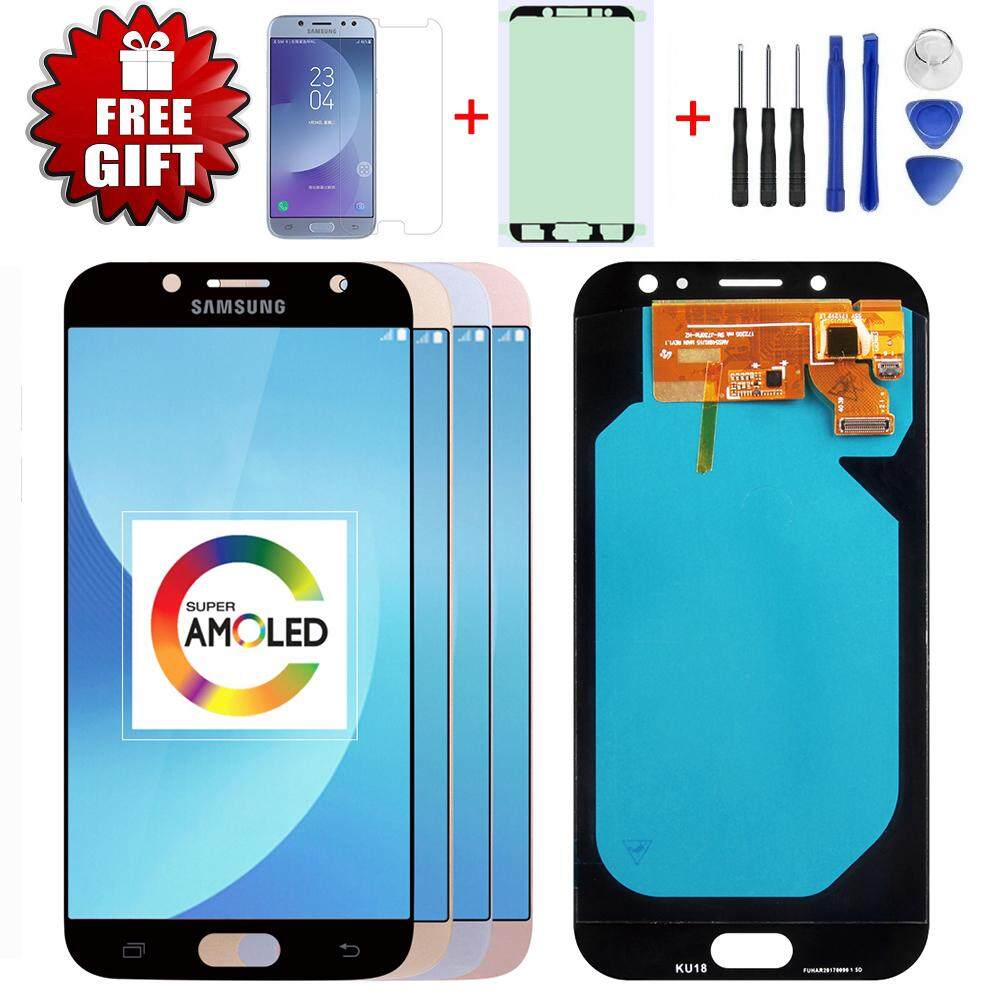 Asli 5.5 ''Layar AMOLED untuk Samsung Galaxy J7 Pro J730 LCD untuk Samsung J7 2017 Sentuh Display Layar Digitalisasi J730F