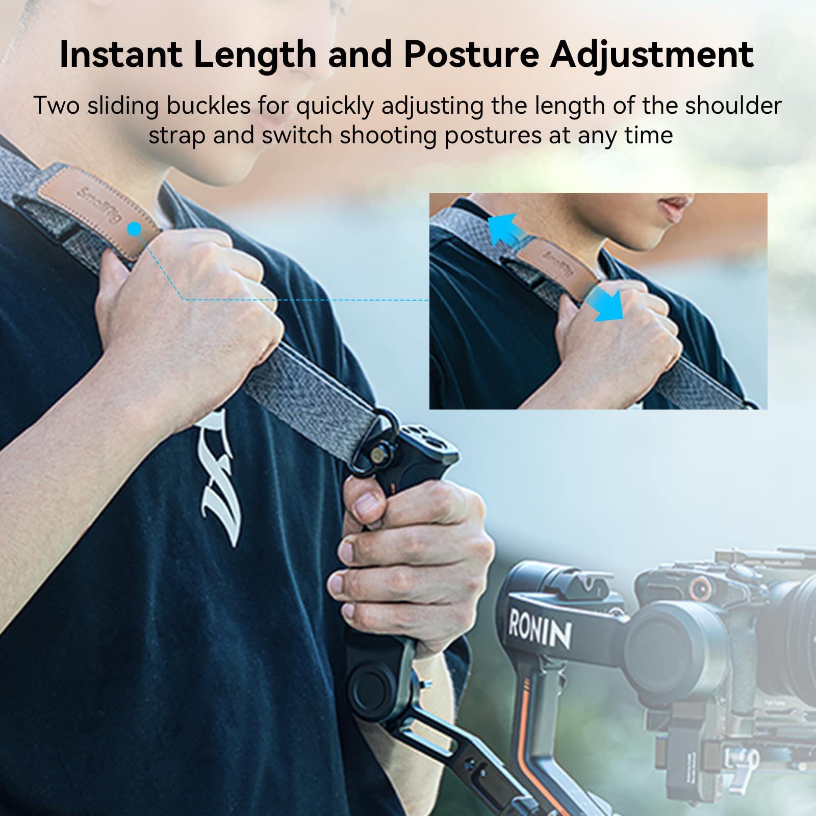SmallRig Dây đeo có thể điều chỉnh tay cầm chống rung Handgrip với trọng lượng-giảm dây đeo vai cho DJI RS 3 / RS 3 Pro / RS 2 cho góc thấp bức ảnh 4383 / 4118