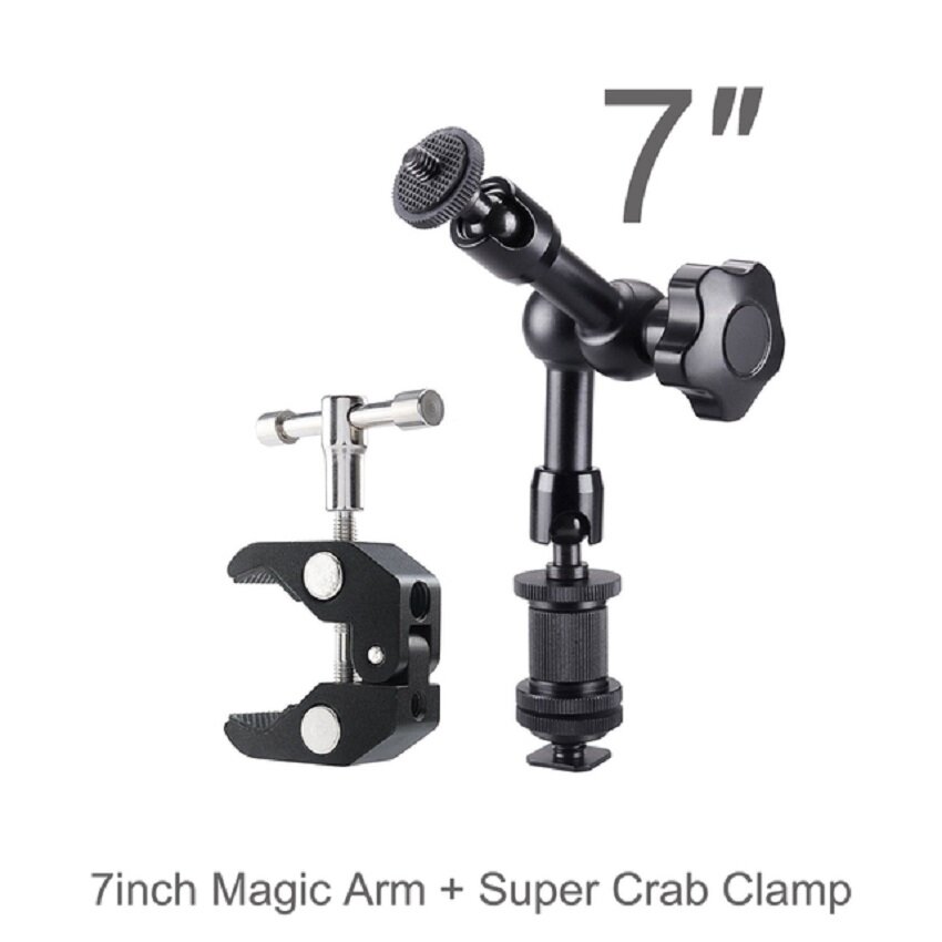 Selens Super Clamp 7/11 inches Adjustable Magic Articulated Arm for Mounting Monitor LED Light LCD Video Camera Flash Camera DSLR