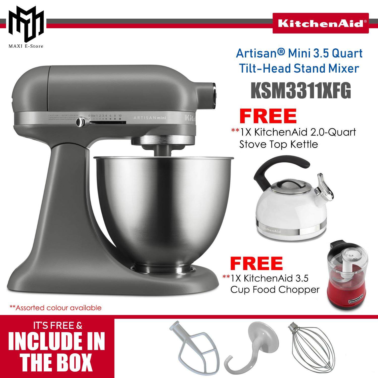 Free Kitchenaid 2 0 Quart Stove Top Kettle 3 5 Cup Food Free Kitchenaid 2 0 Quart Stove Top Kettle 3 5 Cup Food Chopper Artisan Mini L Tilt Head Stand Mixer Matte Grey