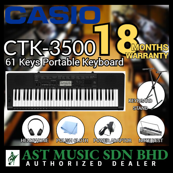Casio CTK3500 61 piano-style keys with Touch Response Portable Keyboard ( CTK-3500 / ctk3500) Malaysia
