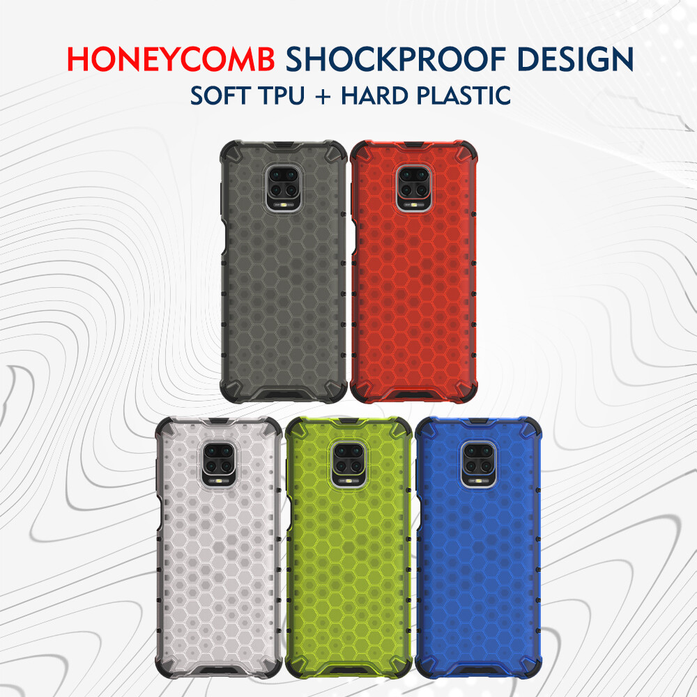 UFLAXE Honeycomb Ốp Cứng Chống Sốc cho Xiaomi Redmi Note 9 / Note 9 Pro / Redmi Note 9S Ốp Điện Thoại Trong Suốt Ốp Lưng Bảo Vệ Toàn Diện Bền Chặt Chống Vàng
