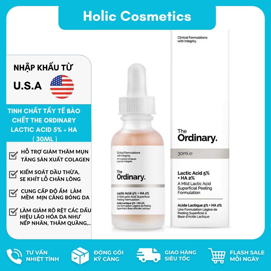 Tinh chất tẩy tế bào chết The Ordinary Lactic Acid 5% + HA